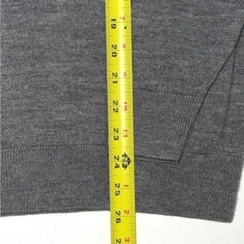 Lacoste Mens Gray Extra Fine Merino Wool V-Neck‎ Sweater Size XXL